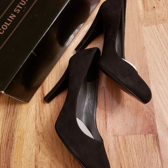 NIB Colin Stuart Black Suede Heels - Picture 3 of 6